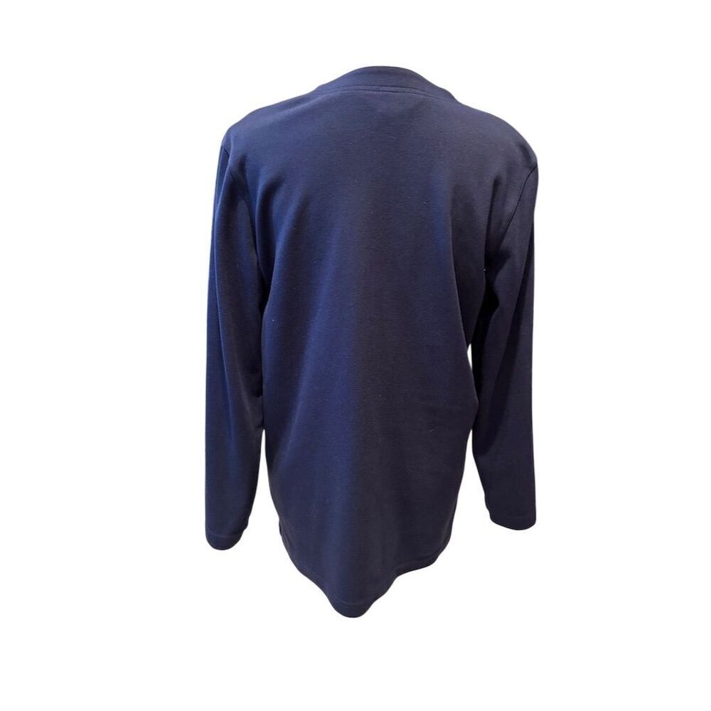 Lands' End Women's Small Navy Blue Cardigan Sweater V-Neck Long Sleeve - Picture 6 of 9